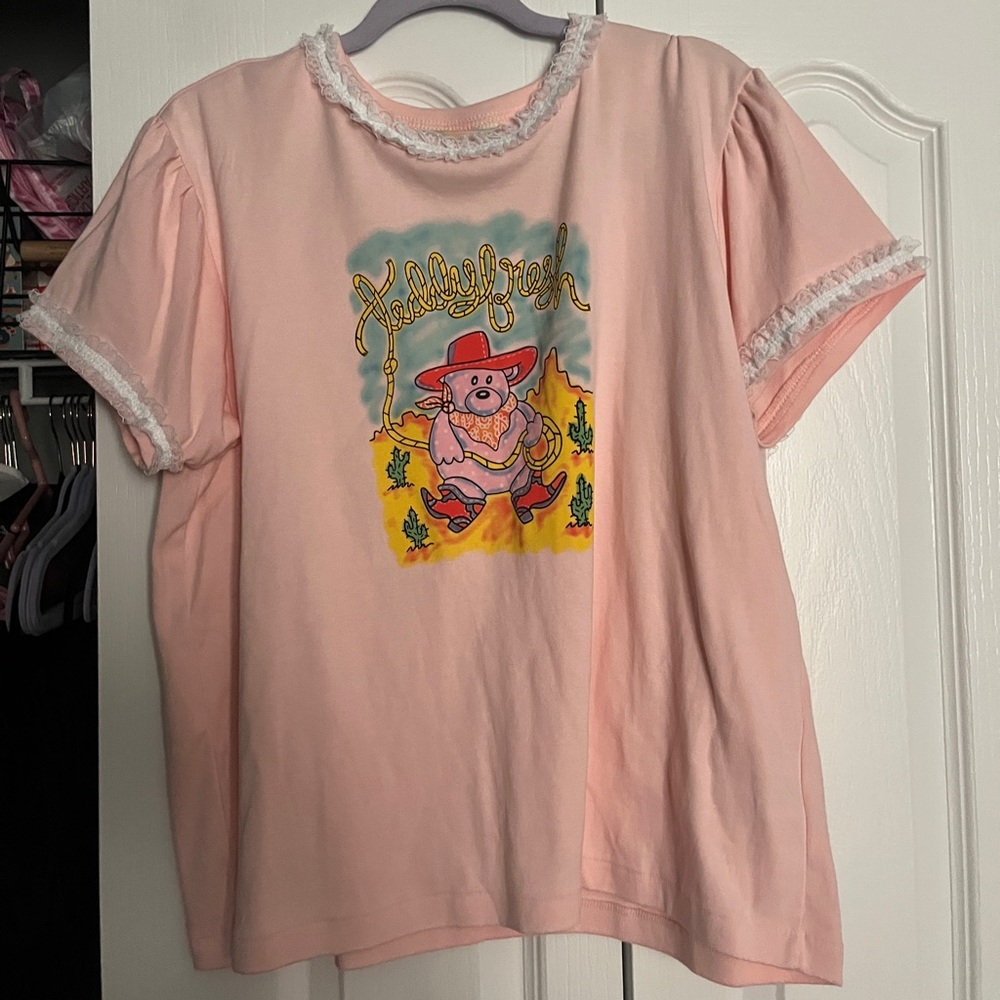 Women’s Teddy Fresh 3XL Cowboy Teddy Bear Lace Tee